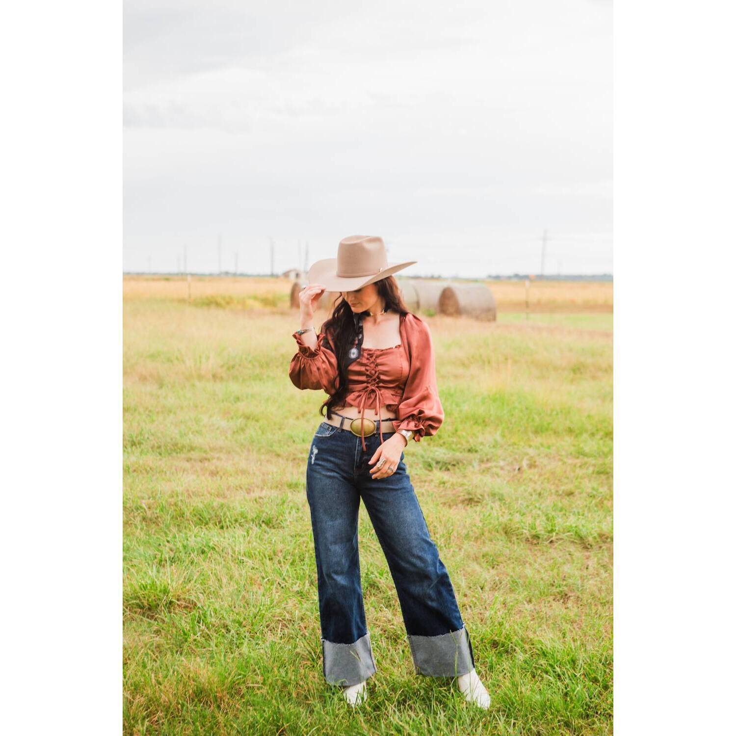New Vibrant Lulu Belle Wide Leg Jeans In Blue